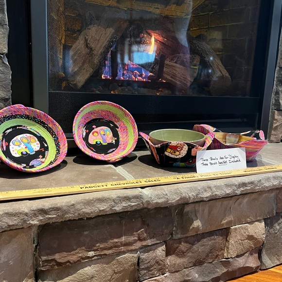 Happy Camper Set of 5 Items - Apron, Cozies, Rope Bowls - Picture 6 of 17